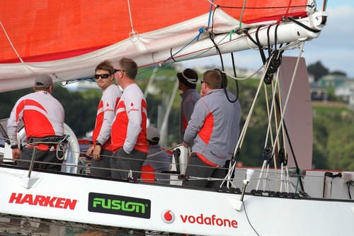 TeamVodafoneSailing’s crew before the start of the Sail Noumea 2012 race © Richard Gladwell www.photosport.co.nz